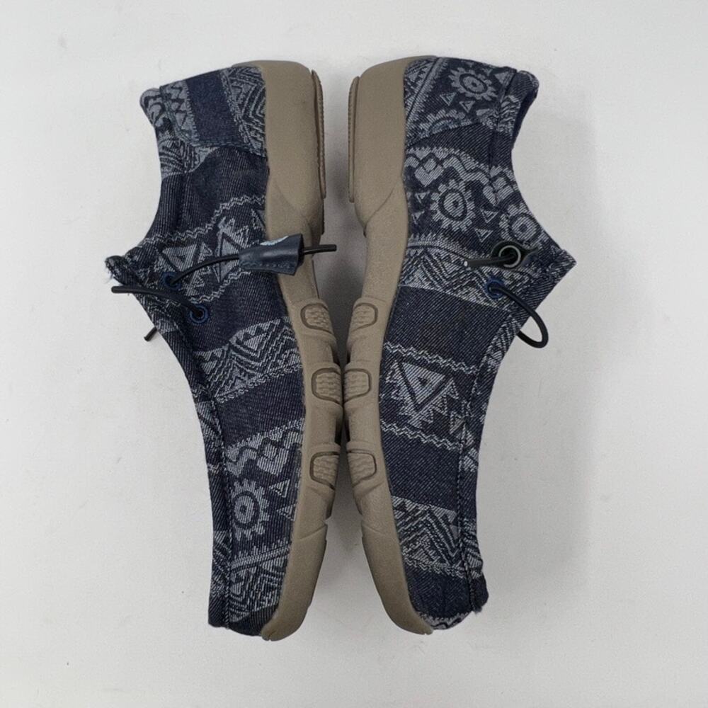 Roper Chillin Navy Aztec Southwestern Tribal Canvas Moc Toe Womens Shoes 6.5 - Picture 6 of 9